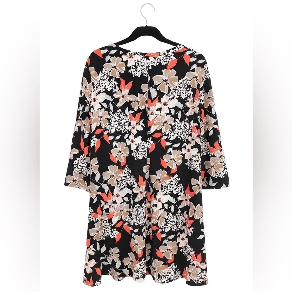 Woman Within Plus Size 18/20 Black Orange Floral Asymmetrical Dress – Large - Picture 2 of 2